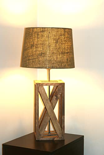 Amazon.com: Rustic Geometric Lamp, Rustic Wooden Lamp, Handmade .