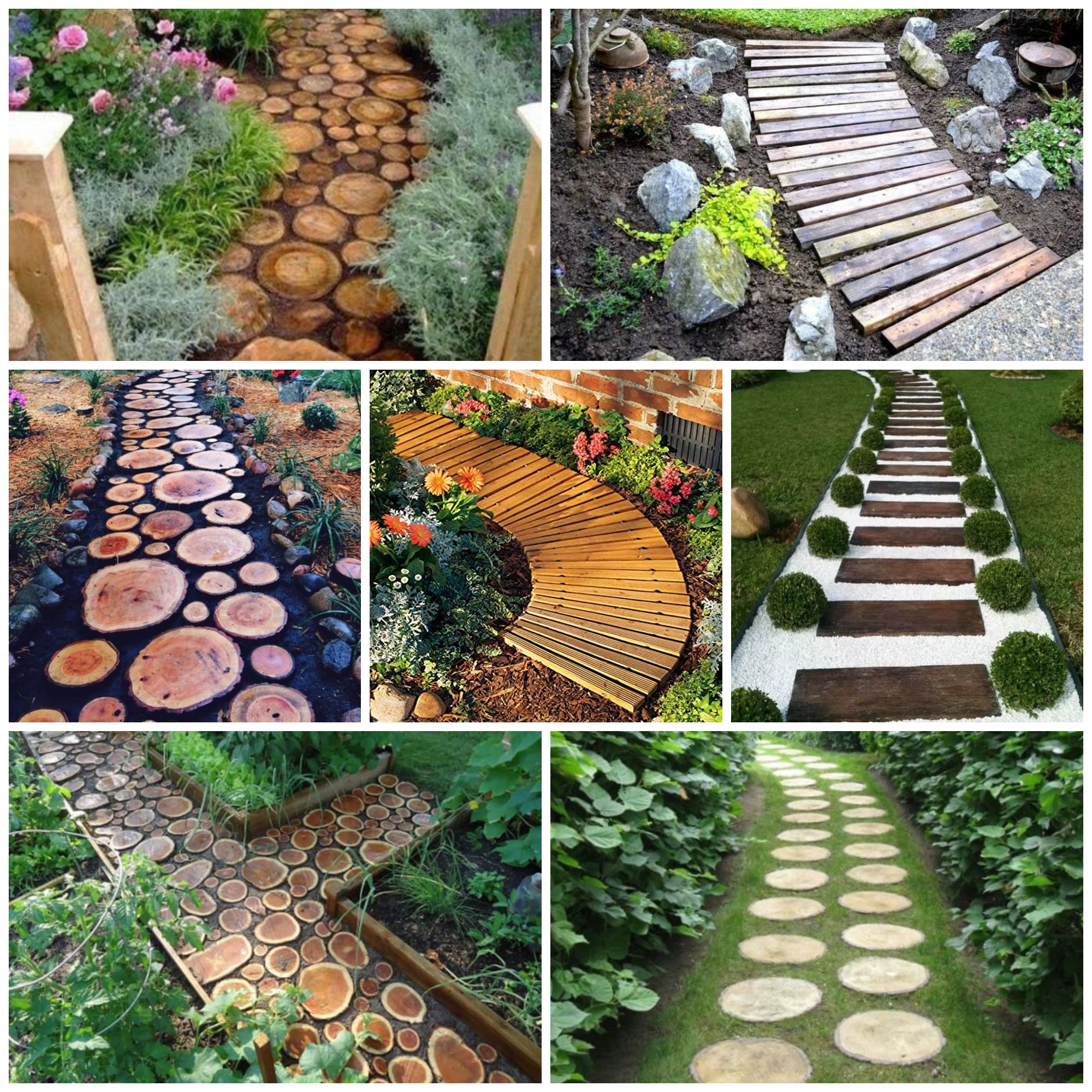 Catchy And Cozy Wooden Garden Paths