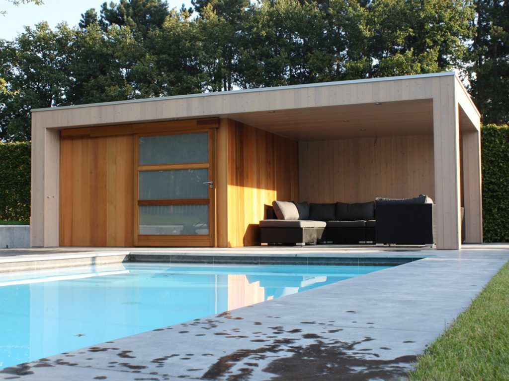 Modern Translucent Pool House Design Sleek and Stylish Pool House with See-Through Walls and Contemporary Features