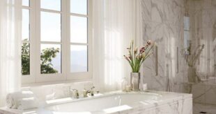 Peaceful Bathroom Design Of Marble