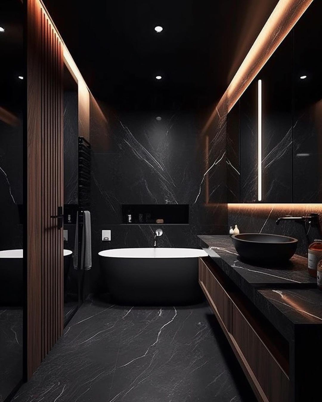 Black Bathroom Design Elegant Monochromatic Bathroom Decor Ideas in Black Tones