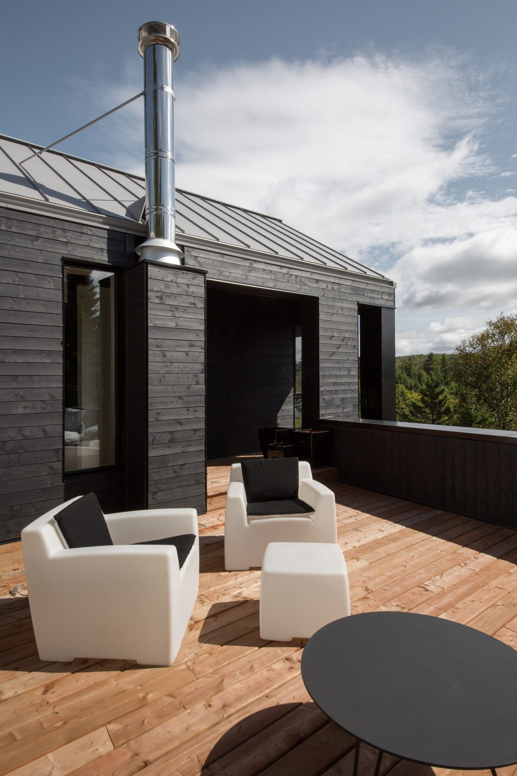 Black Chalet Overlooks Forest Stunning Forest View from Unique Chalet Retreat