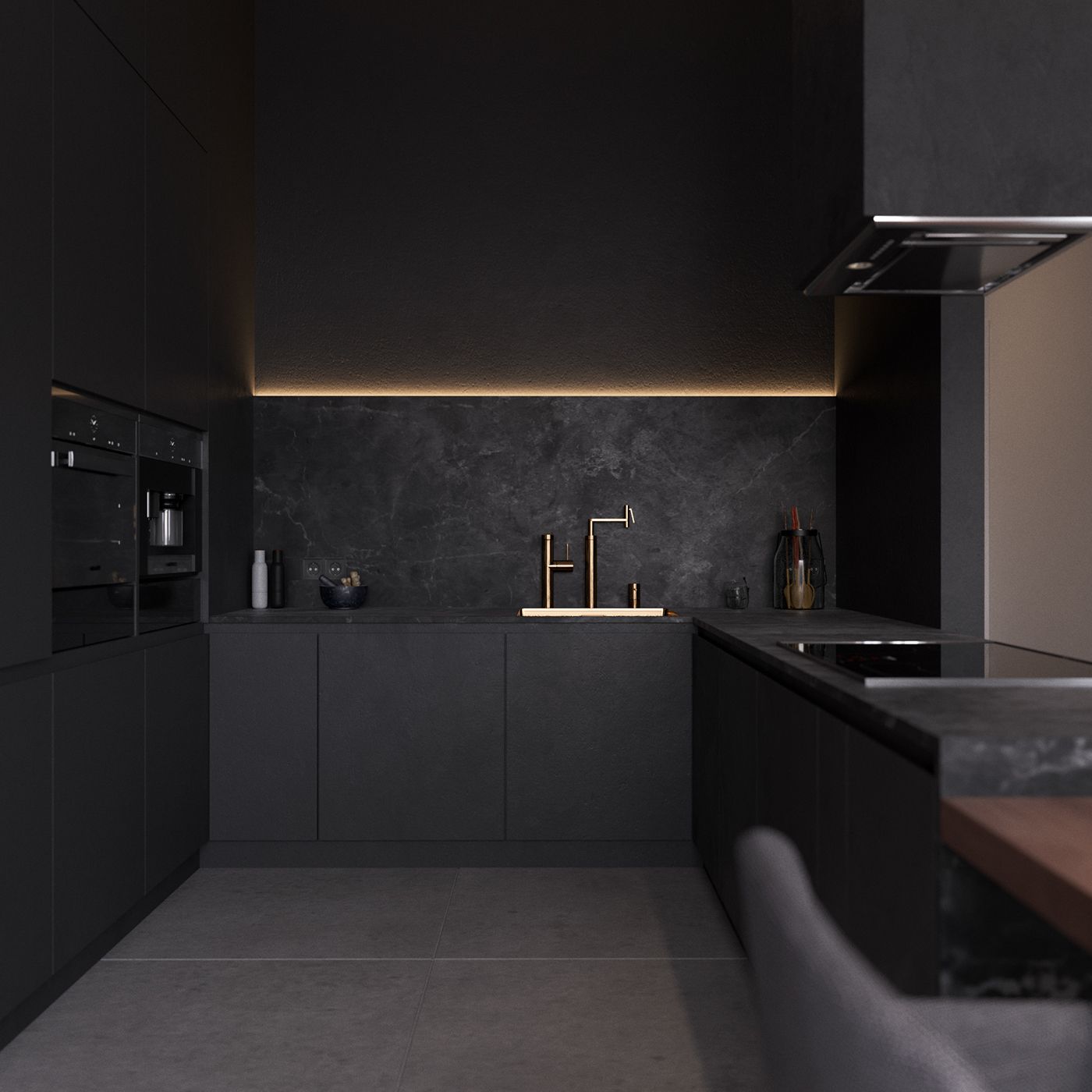 Black Matte Kitchen Design Sleek and Modern Kitchen with Matte Black Accents