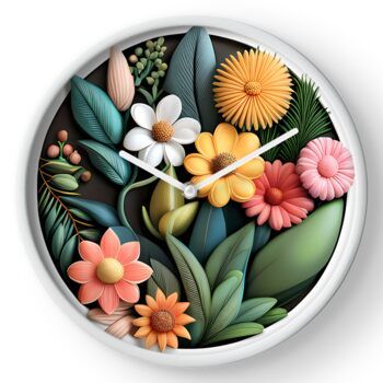 Botanical Inspired Clock Elegant Timepiece with Nature-Inspired Design