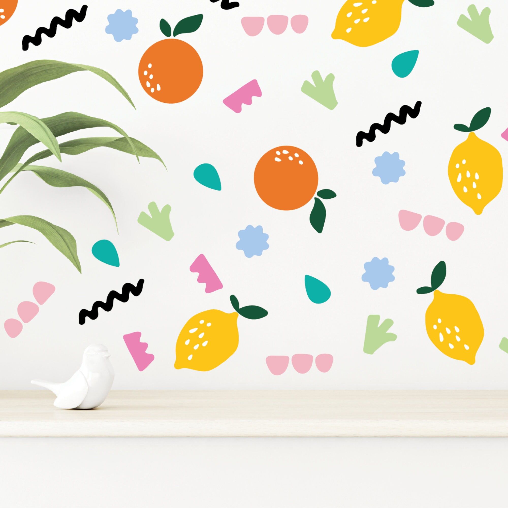 Bright Wall Stickers Add a pop of color to any room with these vibrant peel-and-stick decals