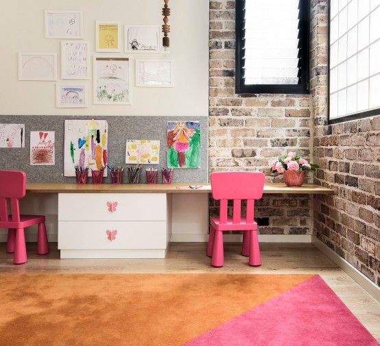 Cheerful Girlish Loft Bright and Playful Loft Design for Girls