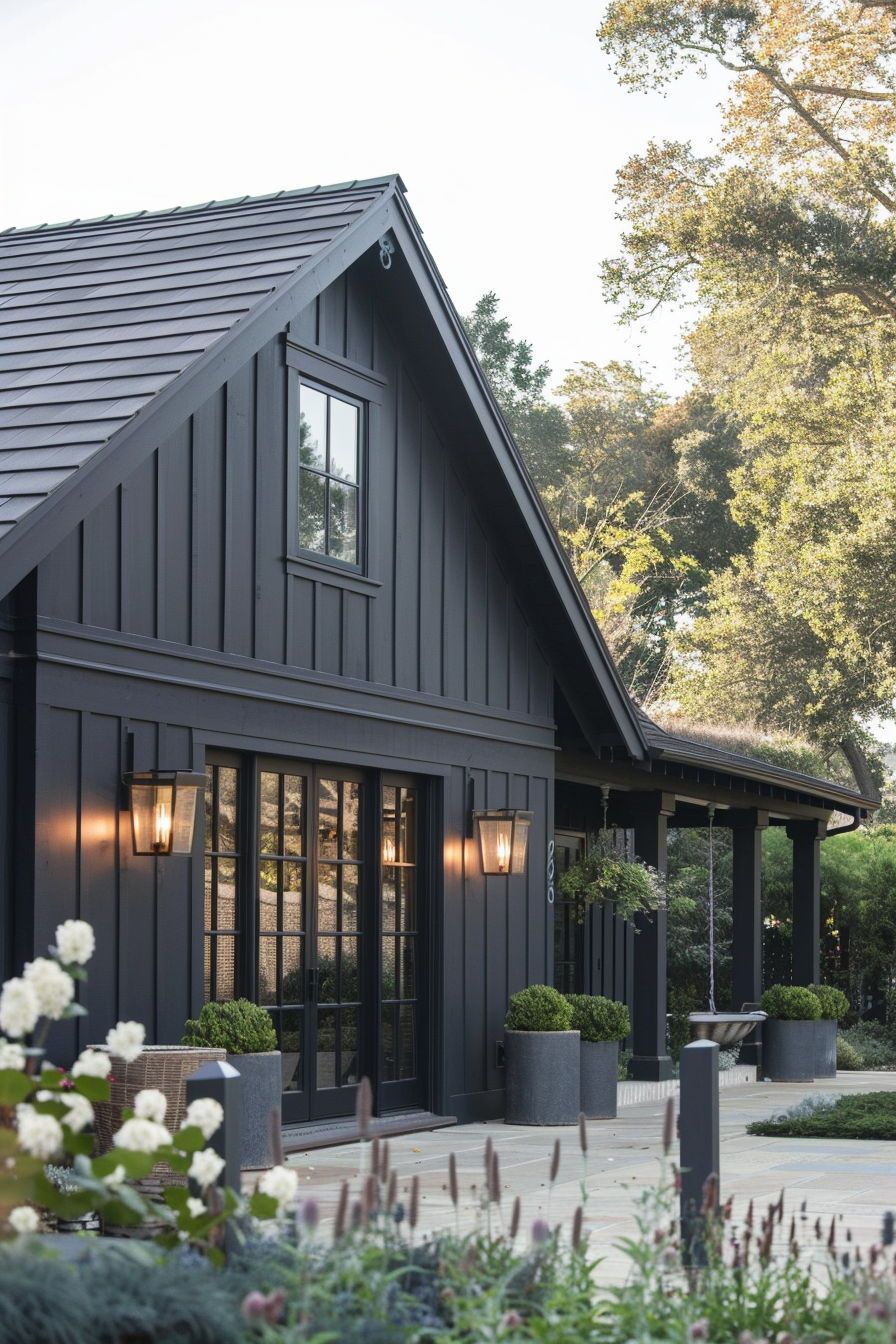 Dark Exterior House Eerie and Mysterious Home Facade in the Shadows