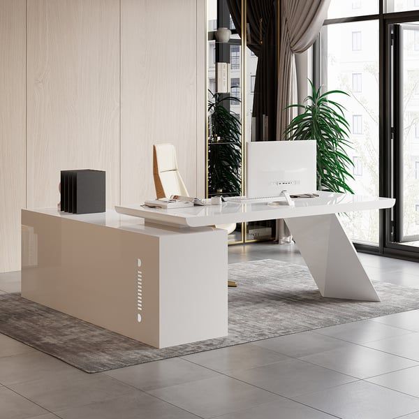 Futuristic L Shaped Desk Innovative and Sleek Workstation for Modern Spaces