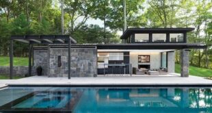 Home With Concrete Pool House