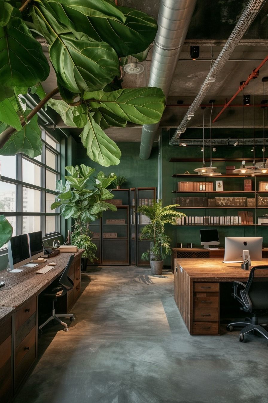 Industrial Apartment Green Sustainable Living in Modern Urban Living Space