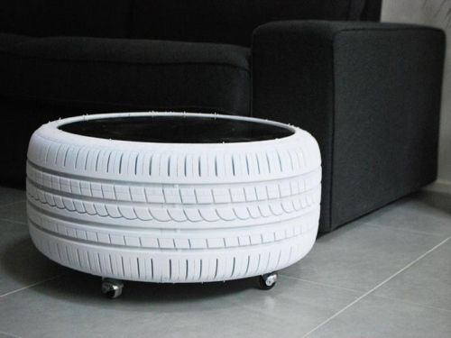 Industrial Chic Tire Table Trendy Upcycled Tire Furniture for Modern Living Spaces