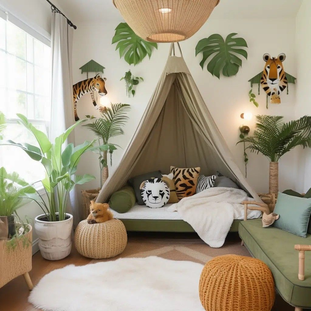 Jungle Inspired Kids Room Designs Safari Themed Bedrooms for Kids with Fun and Vibrant Decor