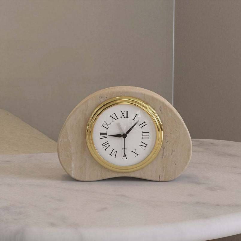 Marble Clock Elegant Timepiece Crafted from Marble for Your Home Decor