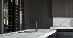 Minimalist Kitchen In Dark Gre