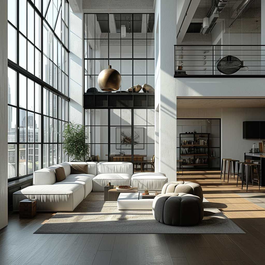 Modern Airy Loft Elegant Loft Space with Open Design and Natural Light