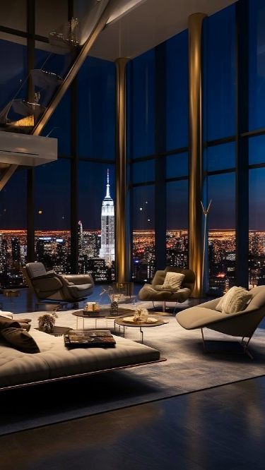 Modern Penthouse Apartment Luxurious High-Rise Living with Stunning Views and Contemporary Design