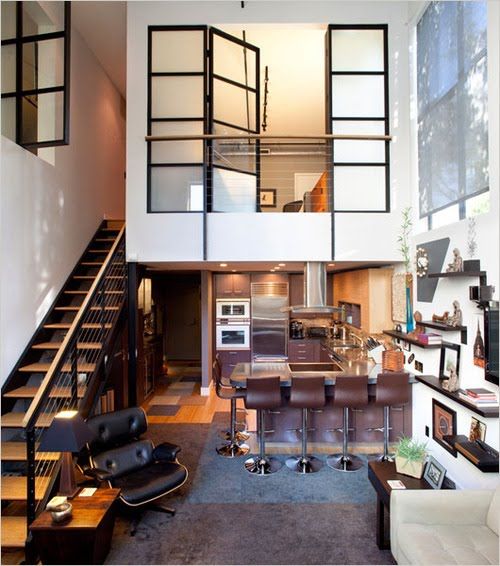 Modern Top Floor Bachelors Pad Ultimate loft-style living space for single gentlemen at the highest level