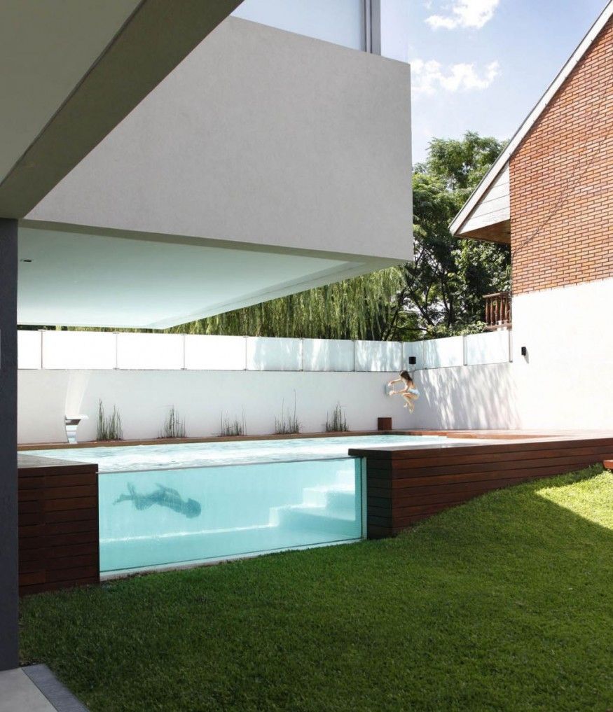 Modern Translucent Pool House Design Elegant and Functional Pool House with Clear Glass Walls