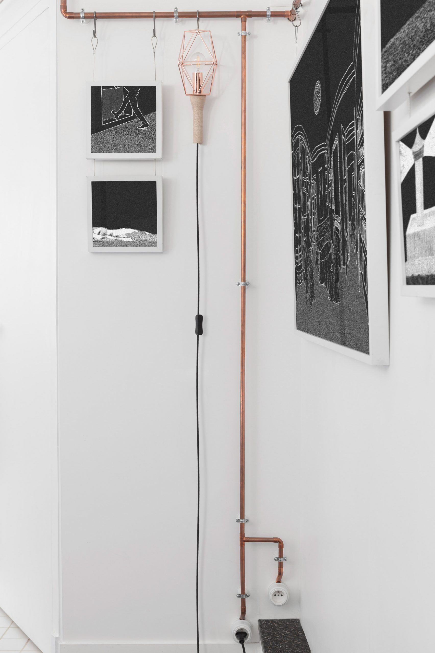 Modern apartment with copper pipes