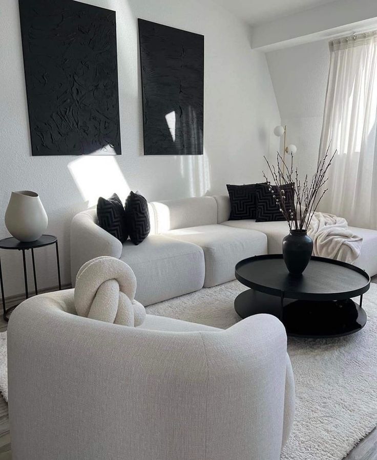 Monochromatic Minimalist Interior Elegant and Simple Black and White Home Decor