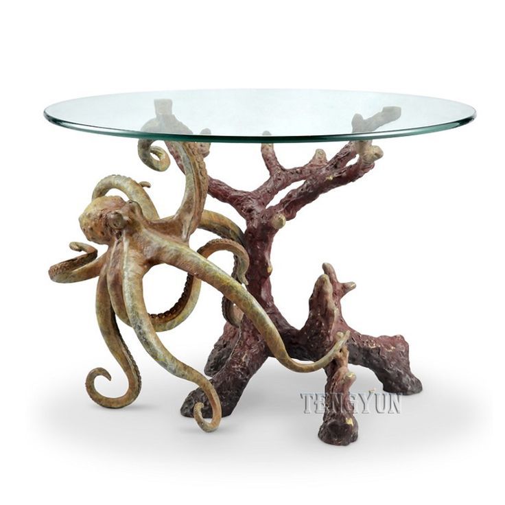 Octopus Coffee Table Eight-Armed Sea Creature Inspired Living Room Centerpiece