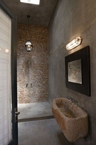 Raw Stone Bathroom Design Elegant and Natural Bathroom Decor with Unpolished Stone Accents