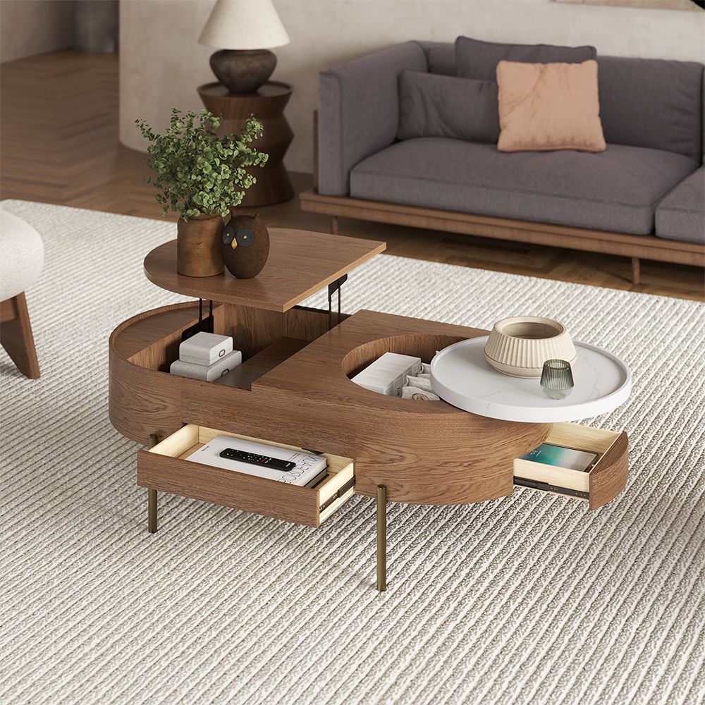 Storage And Coffee Table Functional Furniture: A Stylish Combination of Storage and Tabletop.