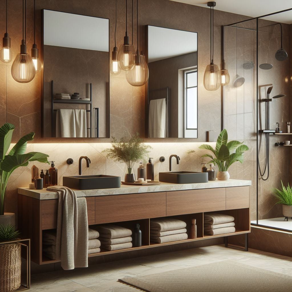 Stylish And Wooden Bathroom Elegant Bathroom Designs with Natural Wood Accents