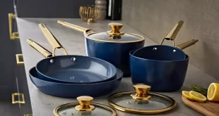 Stylish Blue And Gold Kitchen Design