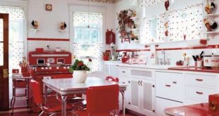 Vintage Kitchen Red White