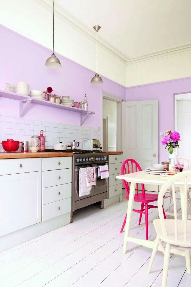 Violet And Pink Kitchen Modern Kitchen Design in Shades of Purple and Pink