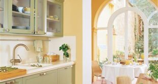 White And Yellow Kitchen Design