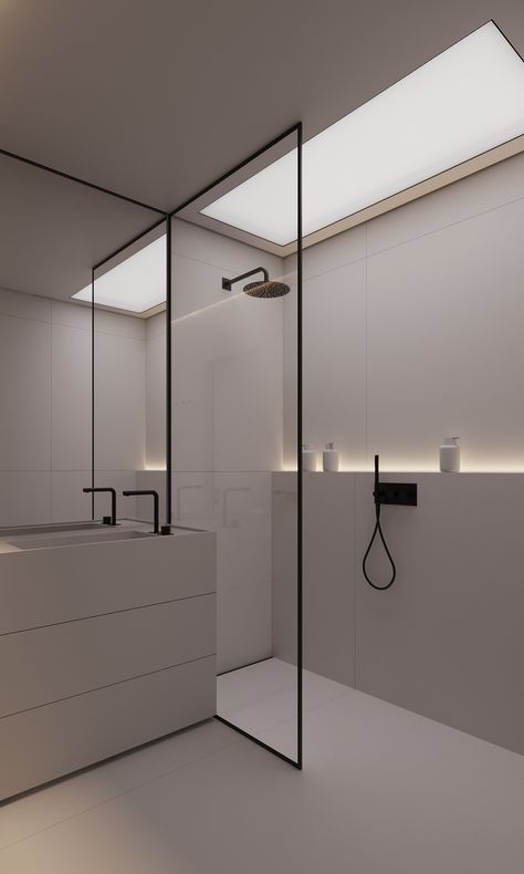 White Minimalist Bathroom Clean and Modern Bathroom Design with a Minimalist Vibe