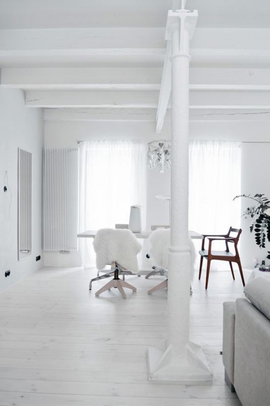 All-White Mid-Century Modern Home With A Scandi Feel - DigsDi