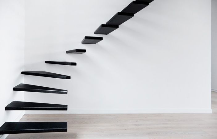 Flat F.M. - Minimalissimo | Floating staircase, Stairs design .