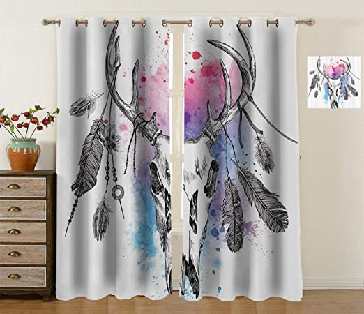 Amazon.com: Fabuyale Apartment Decor Decorative Curtains, Deer .