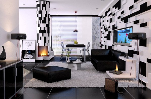 20 Modern Contemporary Black and White Living Rooms | Home Design .