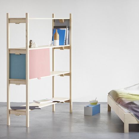 Bookbinder Shelf and bedroom furniture by Florian Hauswirth (Dezee