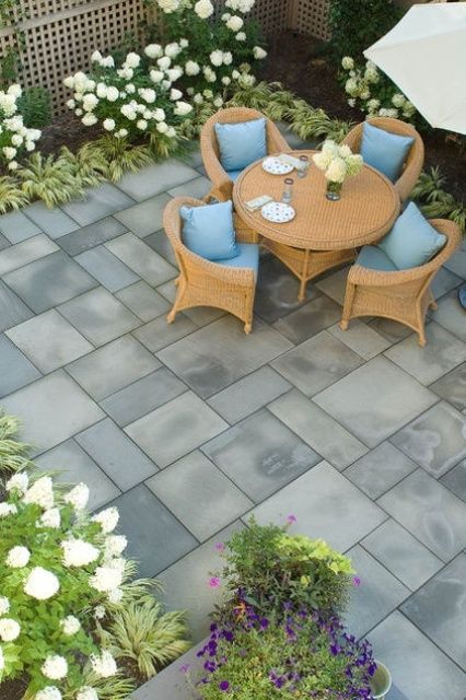 Bright Spring Terrace And Patio Decor Ideas | Stone patio designs .