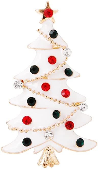 Amazon.com: SCASTOE Vintage Christmas Tree Brooch Rhinestone Pin .