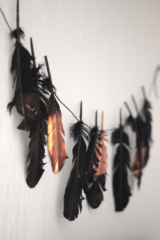 This DIY black feather garland is a great way to add in a touch of .