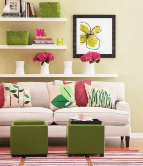 33 Colorful And Airy Spring Living Room Designs - DigsDi