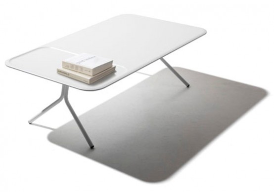 Comfortable Low Scallop Table With Depressions For Storage - DigsDi