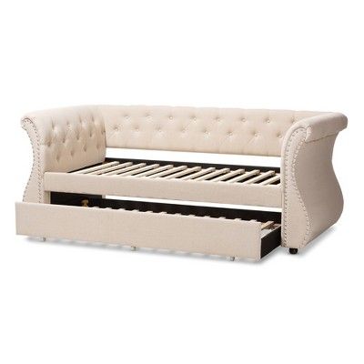 Cherine Classic and Contemporary Fabric Upholstered Daybed with .