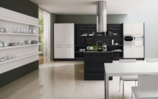 Contemporary Black And White Kitchen - Asia By Futura Cucine .