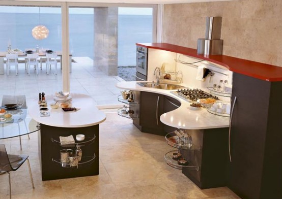Contemporary Kitchens with Curved Tops – Skyline by Snaidero .