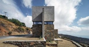 Contemporary Stone Residence in Triantaros Village, Greece .