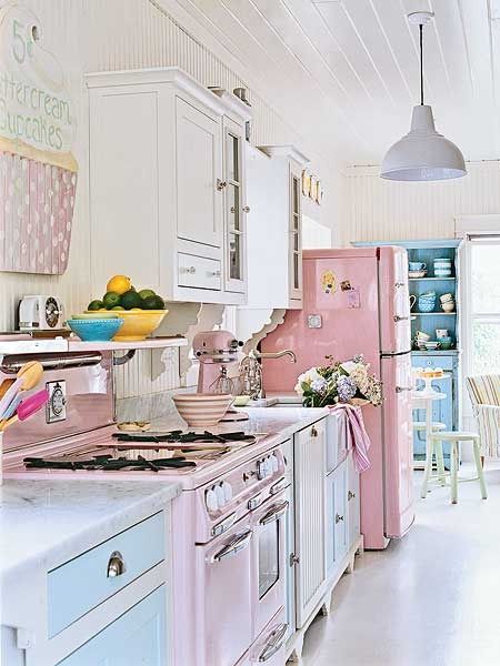 Painting with Pastels | Pink fridge, Shabby chic kitchen, Beach .