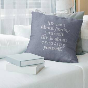 East Urban Home Handwritten Creating Yourself Quote Pillow Cover .