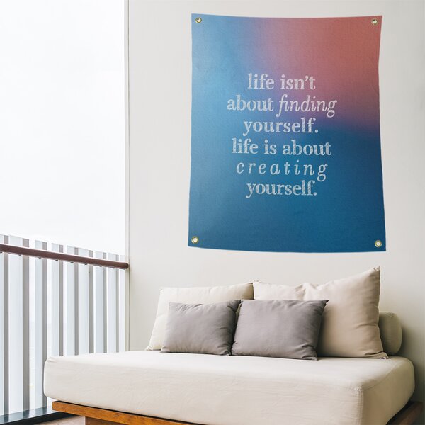 East Urban Home Polyester Handwritten Creating Yourself Quote .